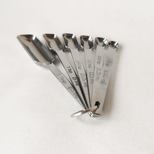 Stainless Steel Measuring Spoons - 6 Set